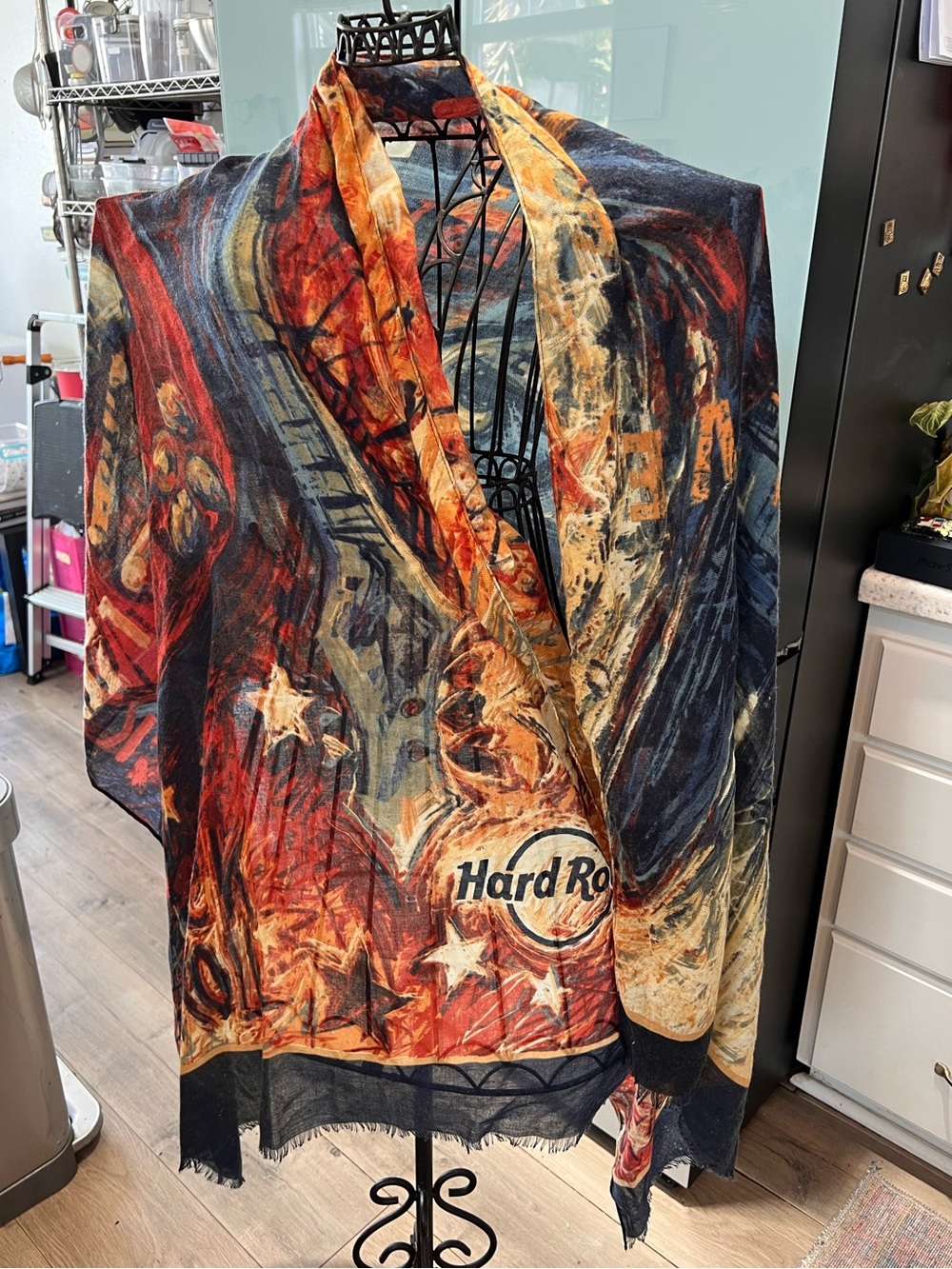 🎸 Hard Rock Cafe Amsterdam Van Gogh Cafe Terrace Print Scarf 2018 💥